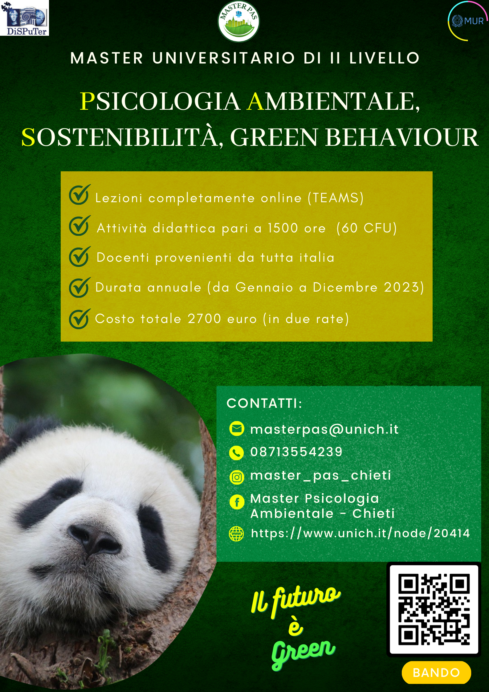Master in psicologia ambientale, sostenibilità e green behavior